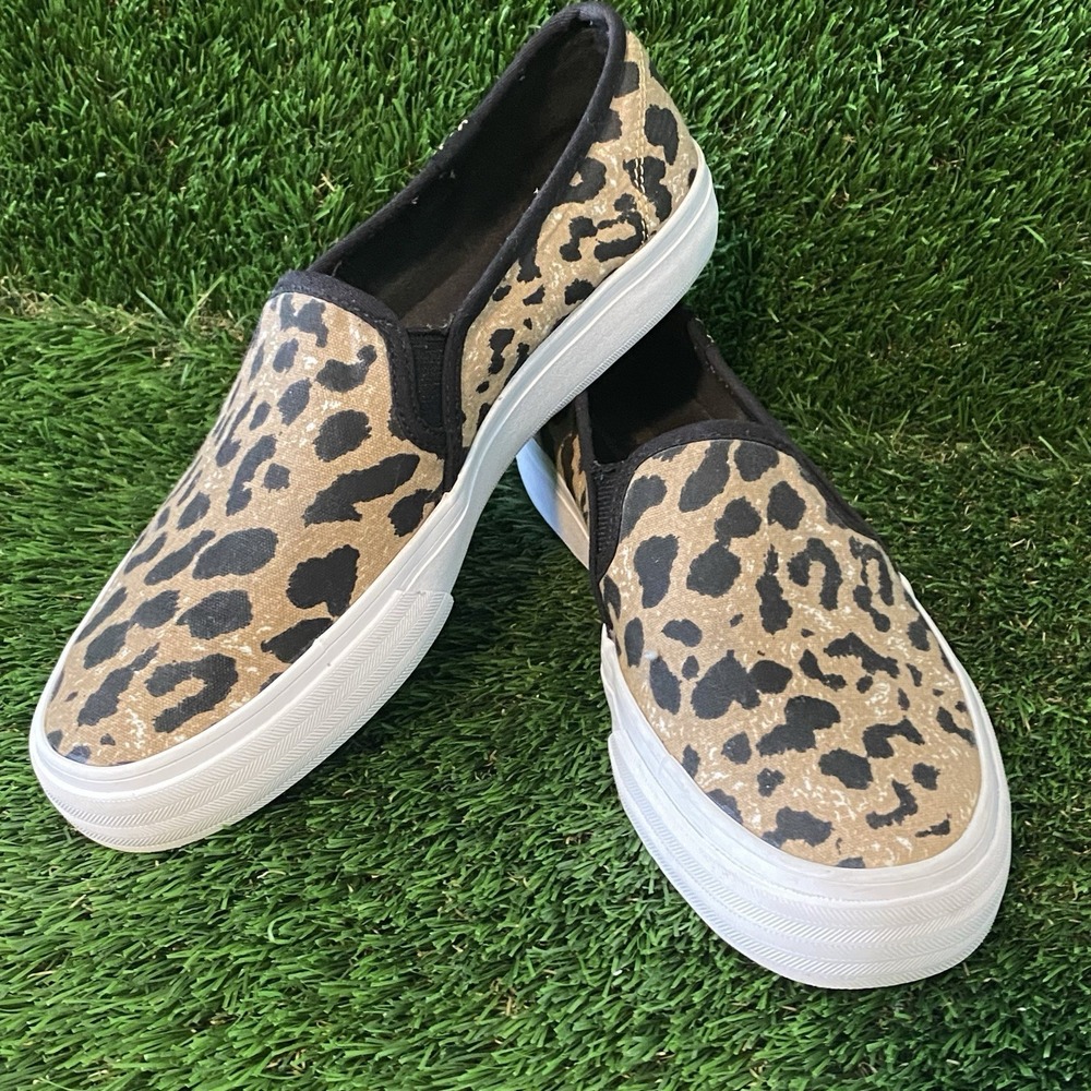 KEDS Dream Foam Doubleβ Decker Slip On Leopard Print Shoes, Women's Size 6.5